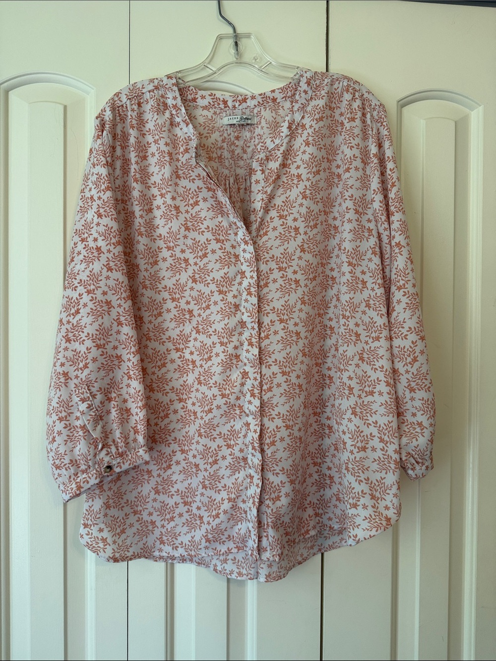 JACHS Girlfriend White Shirt with Floral Print